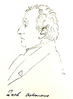 Il Barone von Zach ritratto a camera lucida da Amici nel 1820