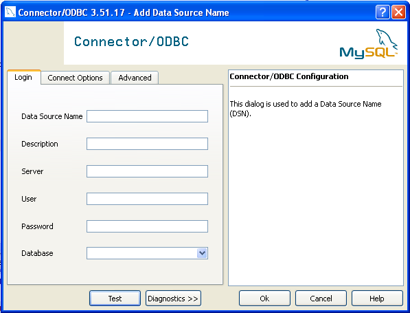 Add Data Source
Name Dialog for Connector/ODBC 3.51.x
