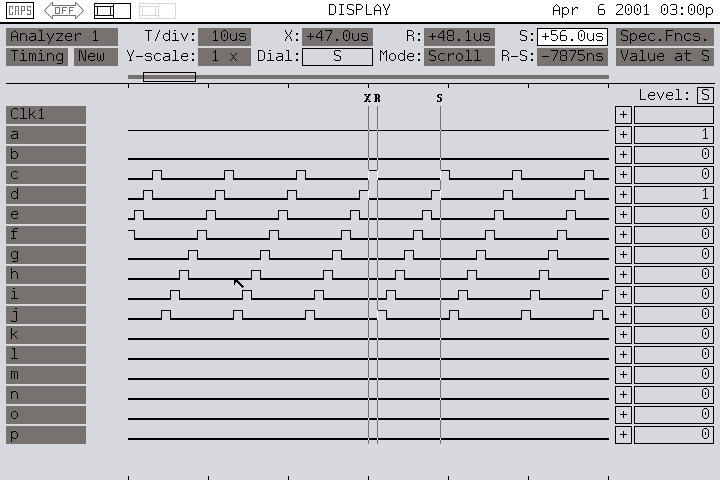 printout of logic analyzer