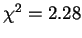 $\chi^2=2.28$