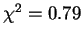 $\chi^2=0.79$